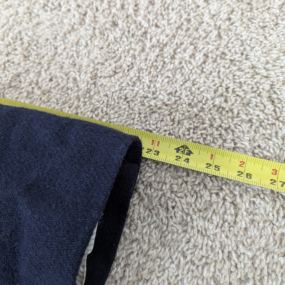 Lands End Navy 3-Button Wool Blend Blazer Front Pockets - Picture 6 of 10
